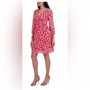 Julia Jordan feminine red floral dress. Size 6.